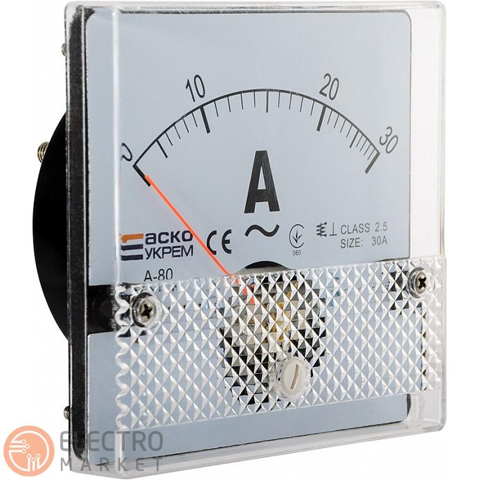 Амперметр AC прямого включення; 30А; 80х80; модель А-80 A0190010054 АСКО-УКРЕМ. Фото 4