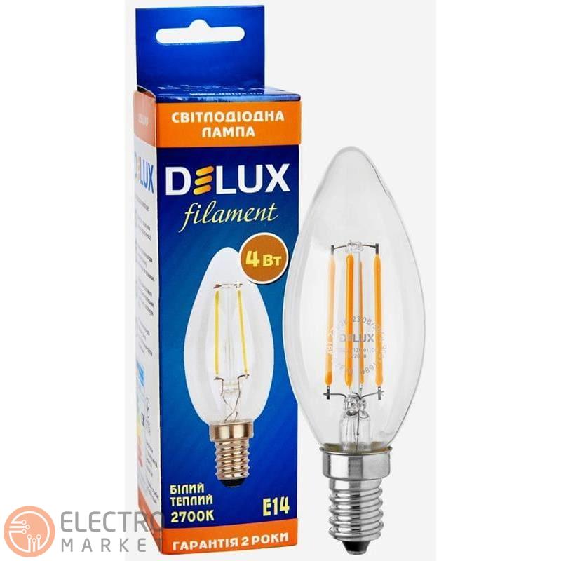 Светодиодная лампа Filament BL37B 90011680 свеча E14 4W 2700K 220V Delux. Фото 1