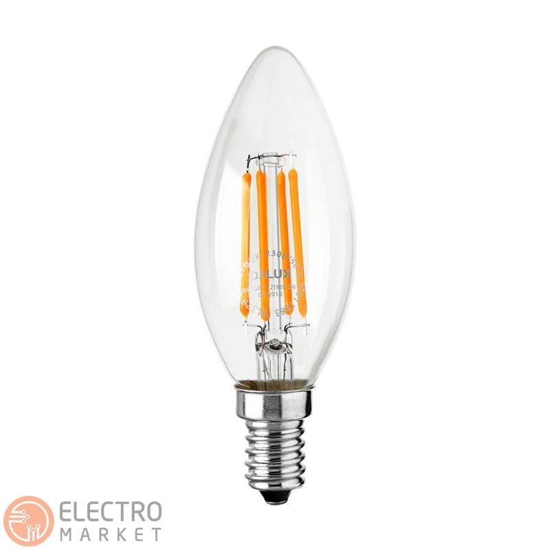 Светодиодная лампа Filament BL37B 90011683 свеча E14 6W 2700K 220V Delux. Фото 2