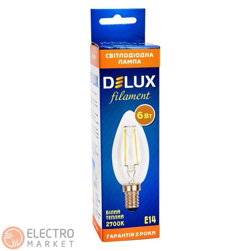Светодиодная лампа Filament BL37B 90011683 свеча E14 6W 2700K 220V Delux. Фото 4