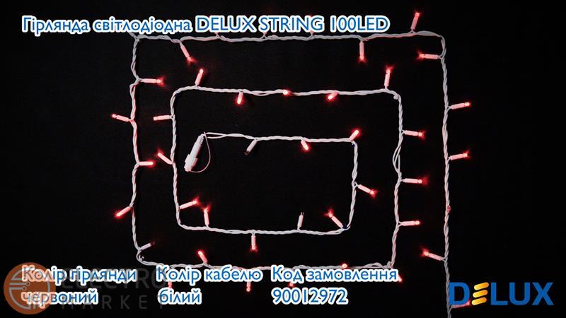 Гирлянда внешняя 90012972 String 100LED 10m красный/белый 230V IP44 Delux. Фото 3