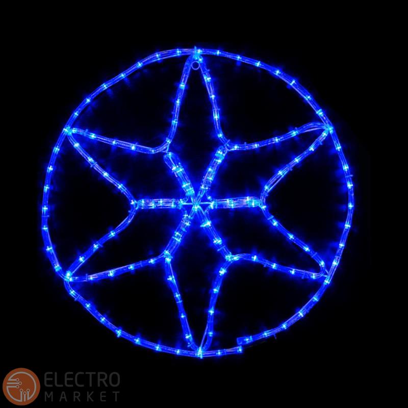 Светодиодная фигура MOTIF Star 0,6*0,6m 13 flash синий IP44 Delux. Фото 1