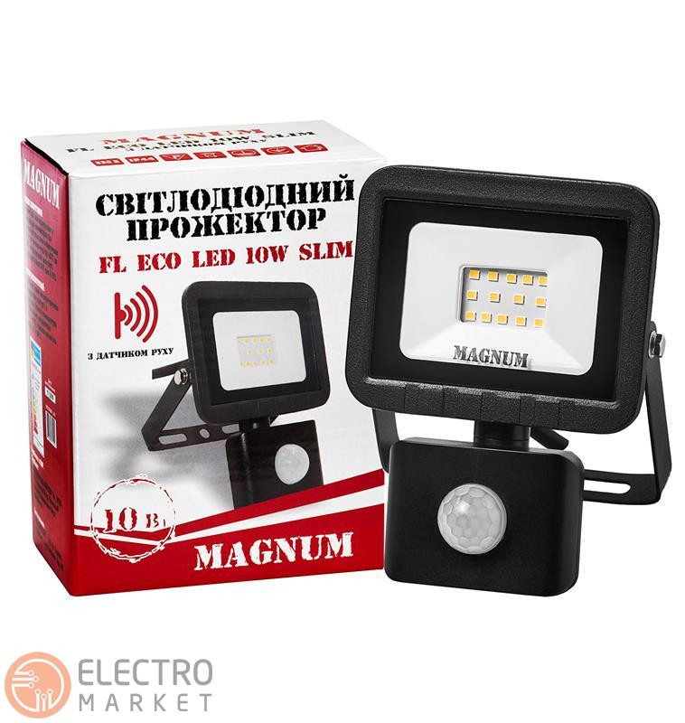 Светодиодный прожектор FL ECO LED 90014086 10W 6500K 700Lm с датчиком движения Magnum. Фото 1