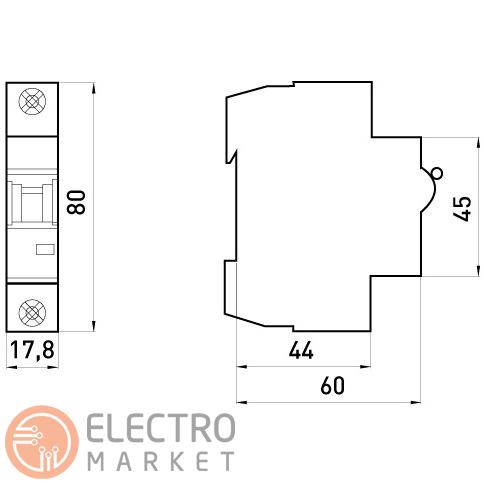 Автоматичний вимикач 6A 10kA 1 полюс тип C e.industrial.mcb.100.1.C6 i0180001 E.NEXT. Фото 6