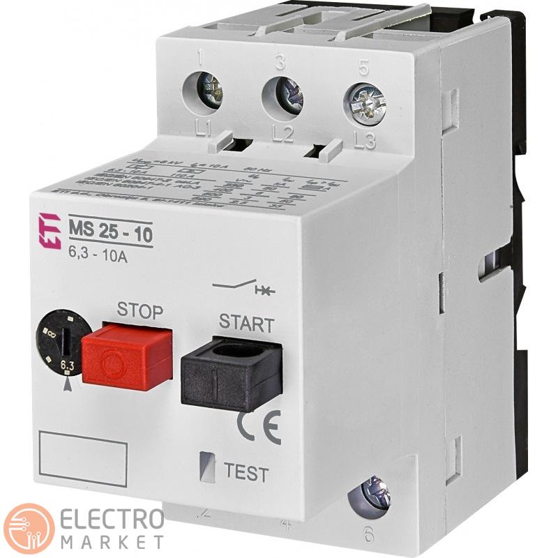 Автомат для захисту електродвигуна MS25-10 6,3-10A 6kA 004600100 ETI. Фото 1