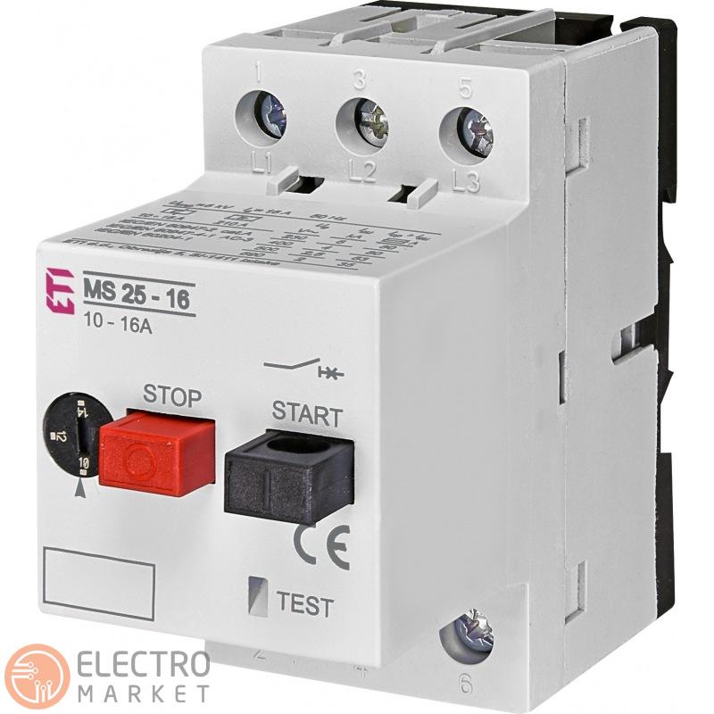 Автомат для захисту електродвигуна MS25-16 10-16A 4kA 004600110 ETI. Фото 1