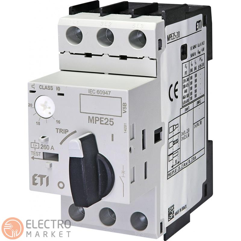 Автомат для захисту електродвигуна MPE25-20 16-20A 50kA 004648012 ETI. Фото 1