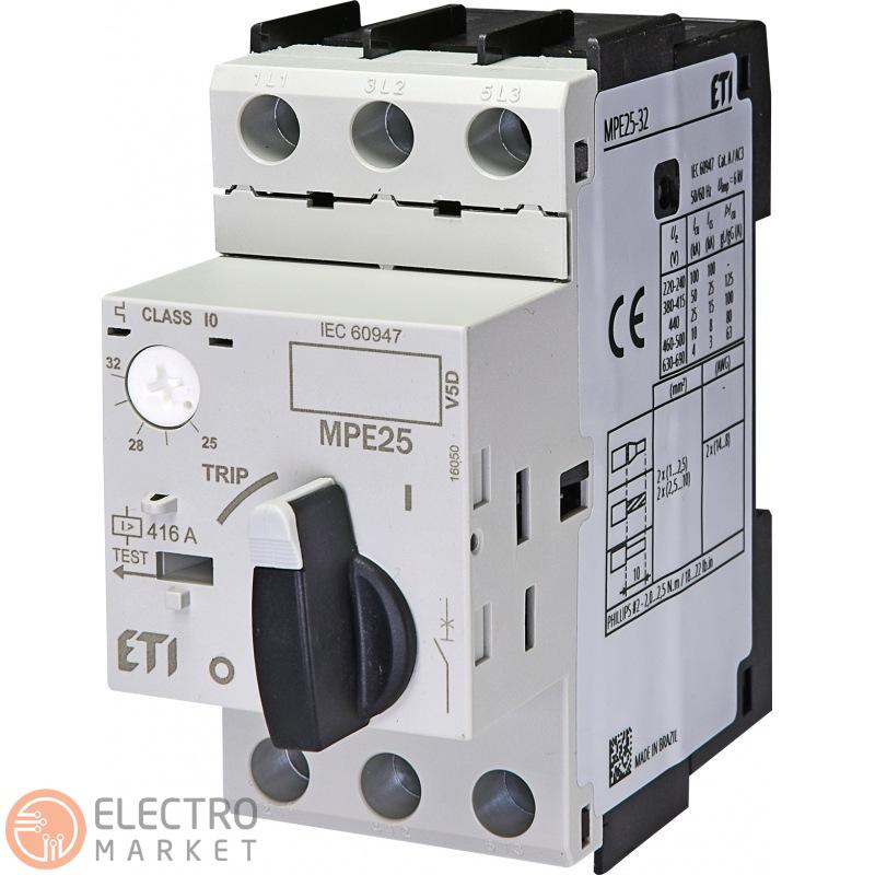 Автомат для захисту електродвигуна MPE25-32 25-32A 50kA 004648014 ETI. Фото 1