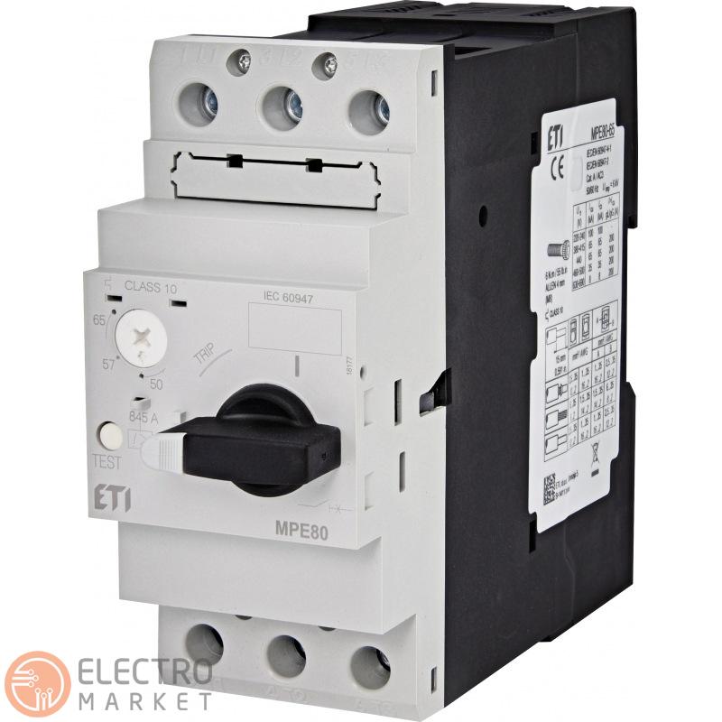Автомат для захисту електродвигуна MPE80-65 50-65A 60kA 004648017 ETI. Фото 1