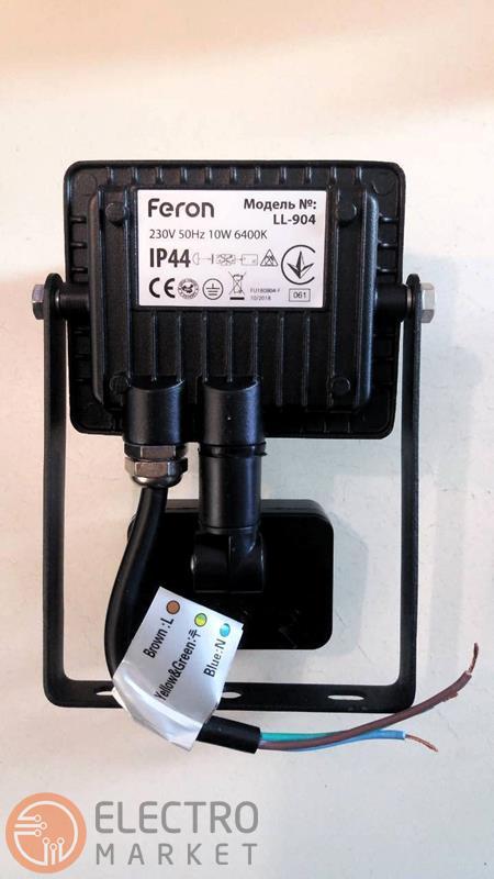 Светодиодный прожектор LL-904 10W с датчиком движения 6400 K 800 Lm 6395 Feron. Фото 2