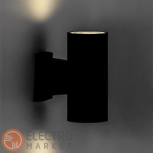 Архитектурный настенный светильник DH0702 E27 2x60W черный IP54 Feron. Фото 3