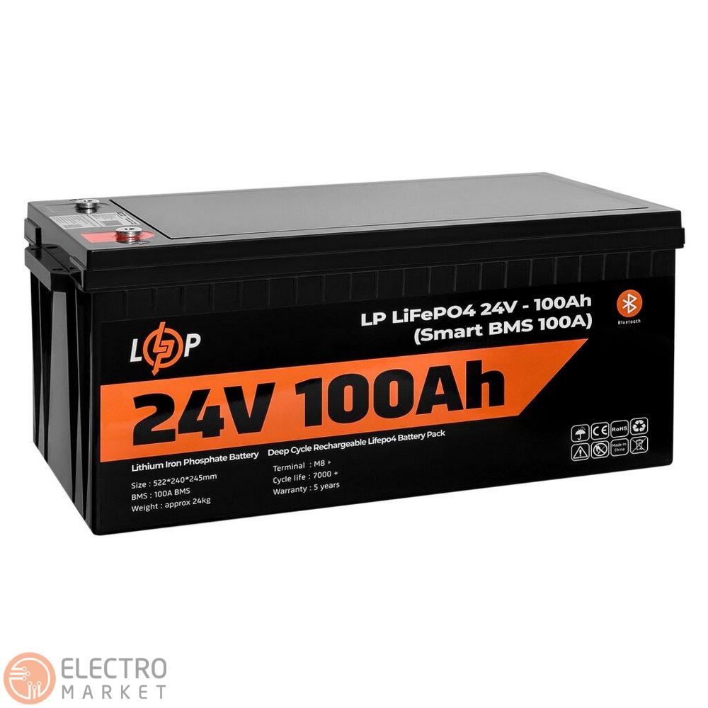 Акумулятор LP LiFePO4 для ДБЖ 24V (25,6V) 100Ah (2560Wh) (Smart BMS 100А) з BT пластик 20200 LogicPower. Фото 4