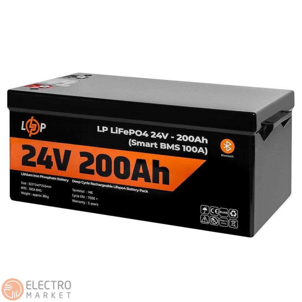 Акумулятор LP LiFePO4 для ДБЖ 24V (25,6V) 200Ah (5120Wh) (Smart BMS 100А) з BT пластик 20201 LogicPower. Фото 3