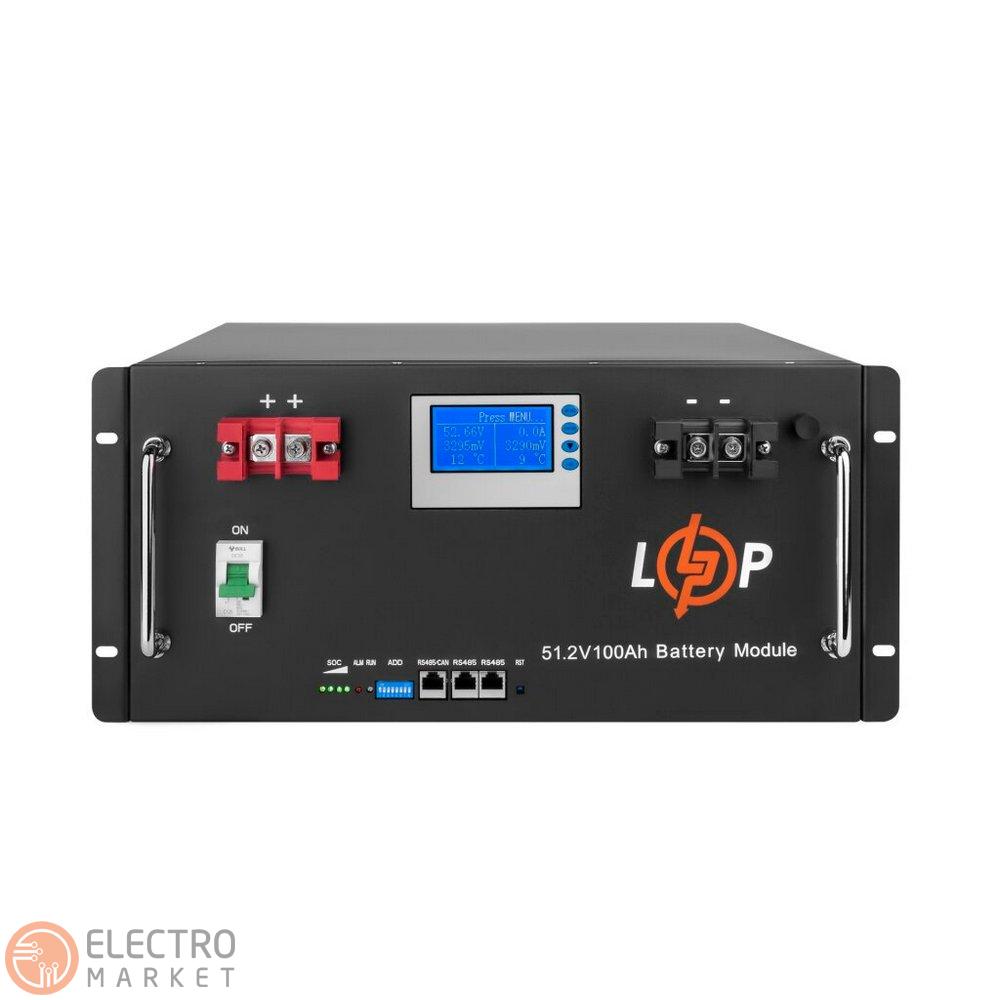 Акумулятор LP LiFePO4 48V (51,2V) 100Ah (5120Wh) (Smart BMS 100A) з LCD RM 20330 LogicPower. Фото 1