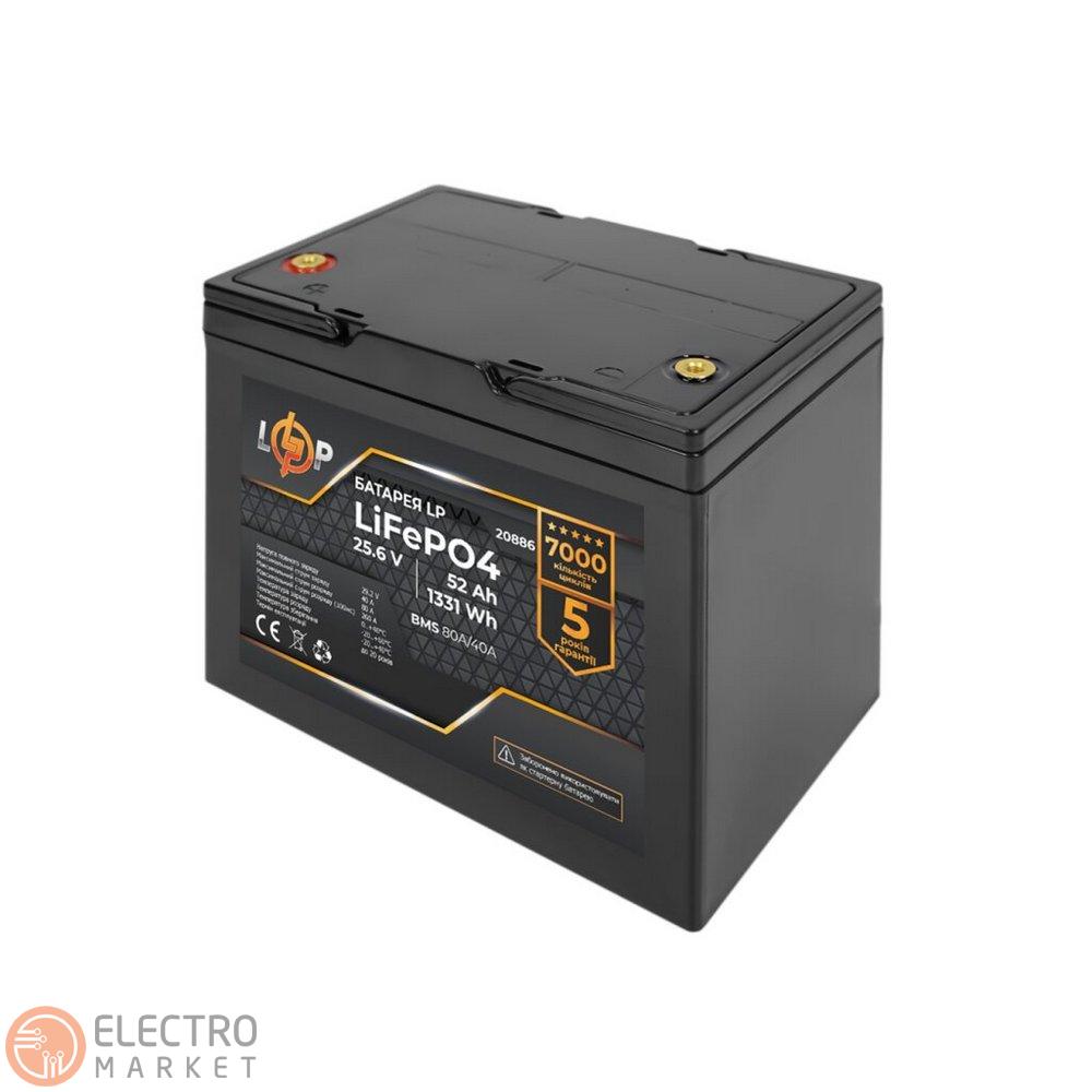 Акумулятор LP LiFePO4 24V (25,6V) 52Ah (1331Wh) (BMS 80A/40А) пластик 20886 LogicPower. Фото 1