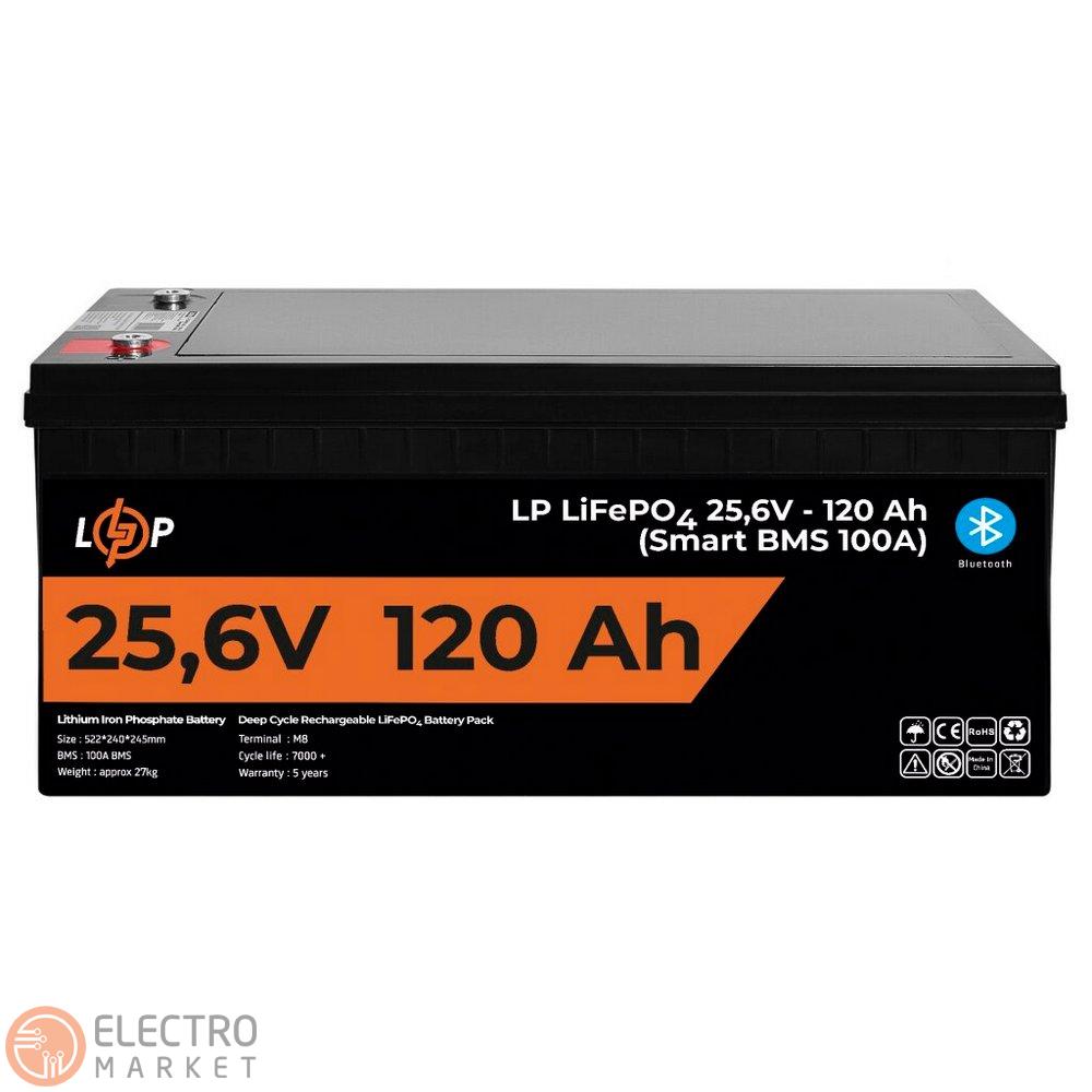 Акумулятор LP LiFePO4 25,6V 120Ah (3072Wh) (Smart BMS 100А) з BT пластик для ДБЖ 22424 LogicPower. Фото 1