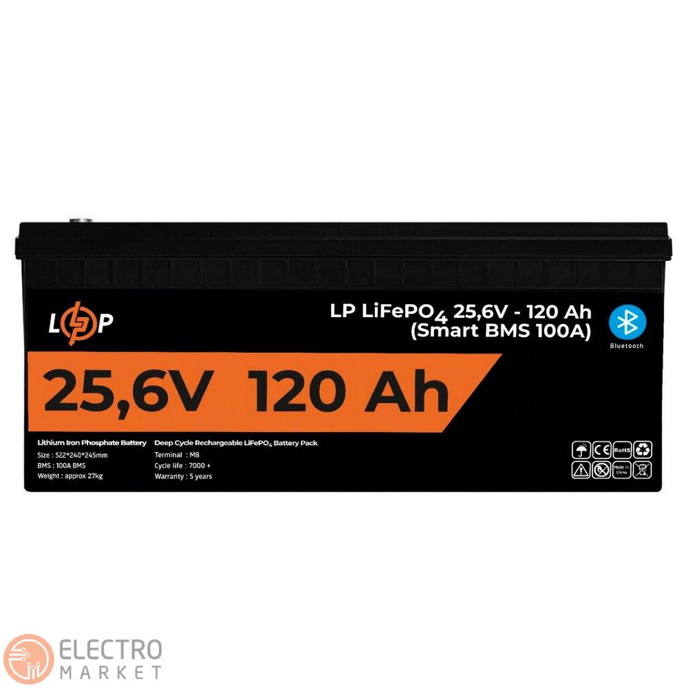 Акумулятор LP LiFePO4 25,6V 120Ah (3072Wh) (Smart BMS 100А) з BT пластик для ДБЖ 22424 LogicPower. Фото 2