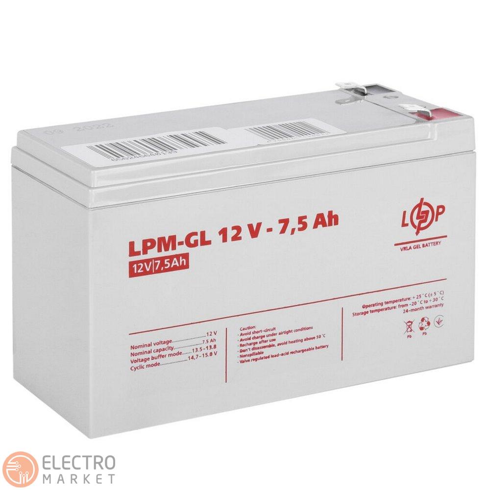 Акумулятор гелевий LPM-GL 12V 7.5Ah 6562 LogicPower. Фото 2