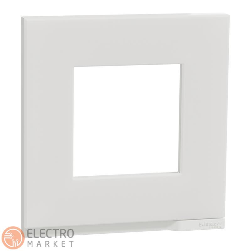 Рамка 1-постовая матовое стекло/белый горизонтальная NU600289 Schneider Electric Unica New. Фото 1