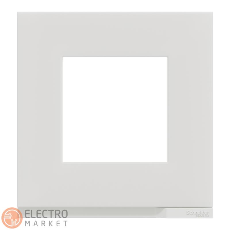 Рамка 1-постовая матовое стекло/белый горизонтальная NU600289 Schneider Electric Unica New. Фото 2