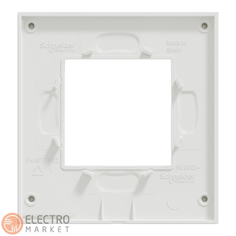 Рамка 1-постовая матовое стекло/белый горизонтальная NU600289 Schneider Electric Unica New. Фото 4