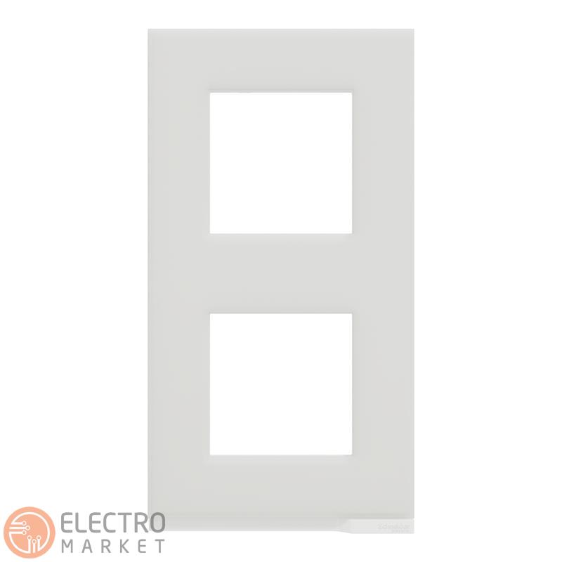 Рамка 2-постовая белое стекло вертикальная NU6004V85 Schneider Electric Unica New. Фото 7