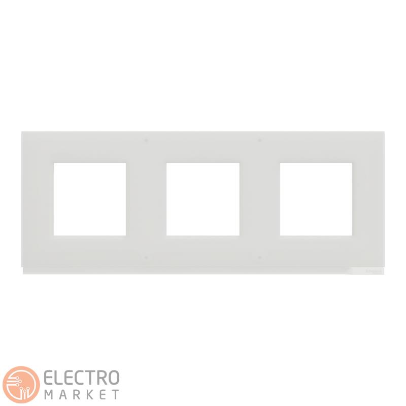 Рамка 3-постовая белое стекло/белый горизонтальная NU600685 Schneider Electric Unica New. Фото 5