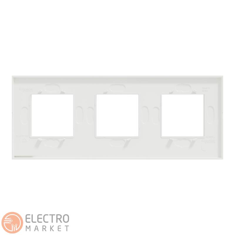 Рамка 3-постовая матовое стекло/белый горизонтальная NU600689 Schneider Electric Unica New. Фото 6