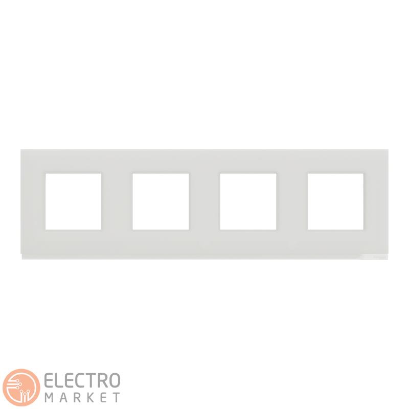 Рамка 4-постовая белое стекло/белый горизонтальная NU600885 Schneider Electric Unica New. Фото 7
