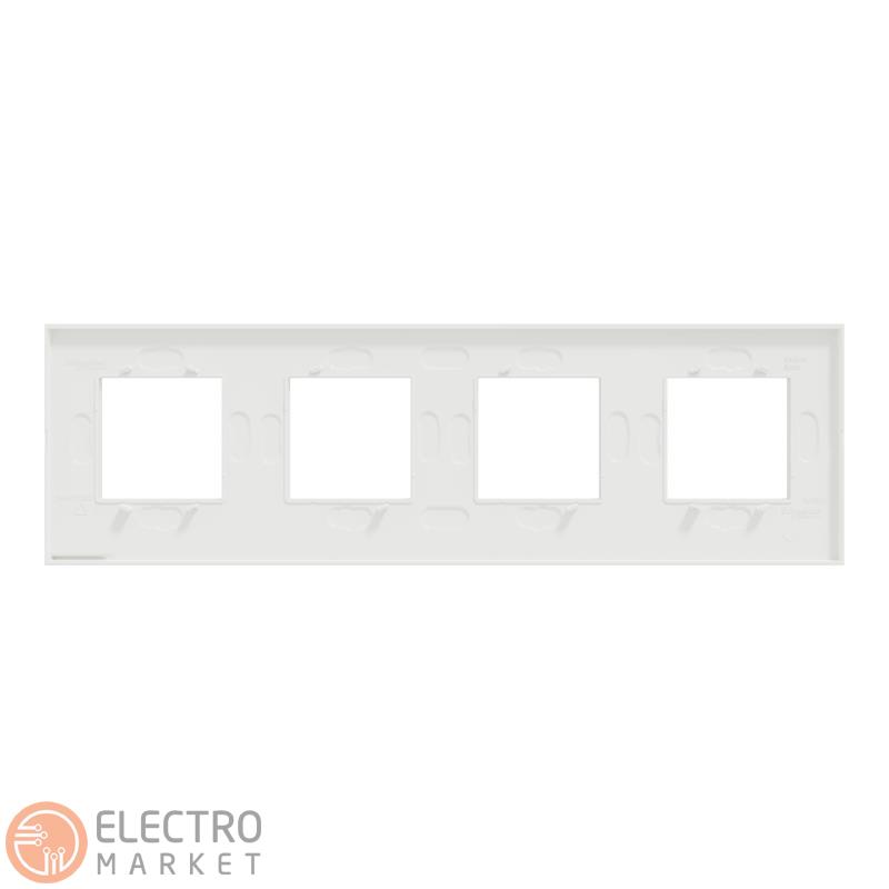 Рамка 4-постовая белое стекло/белый горизонтальная NU600885 Schneider Electric Unica New. Фото 8