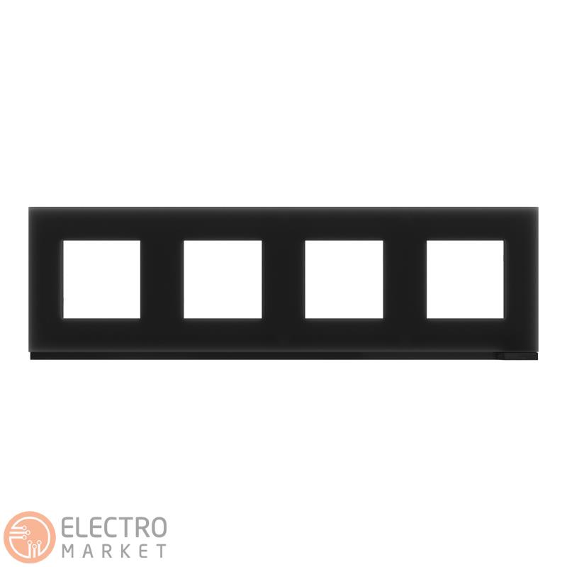 Рамка 4-постовая чёрное стекло/антрацит горизонтальная NU600886 Schneider Electric Unica New. Фото 8