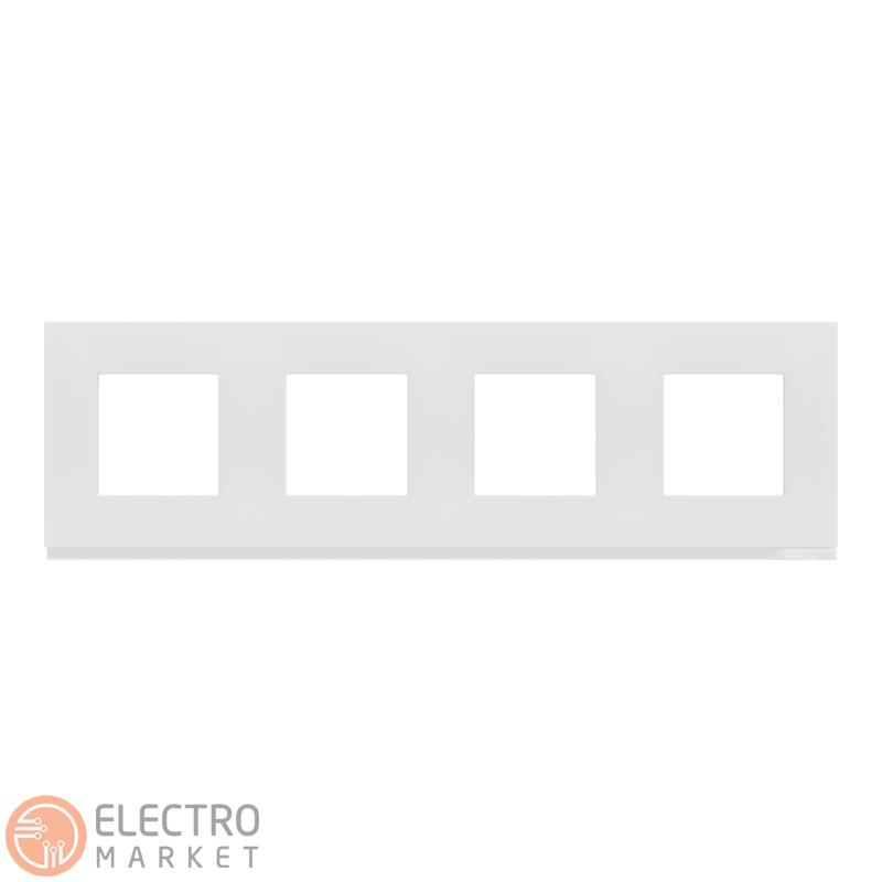 Рамка 4-постовая матовое стекло/белый горизонтальная NU600889 Schneider Electric Unica New. Фото 3
