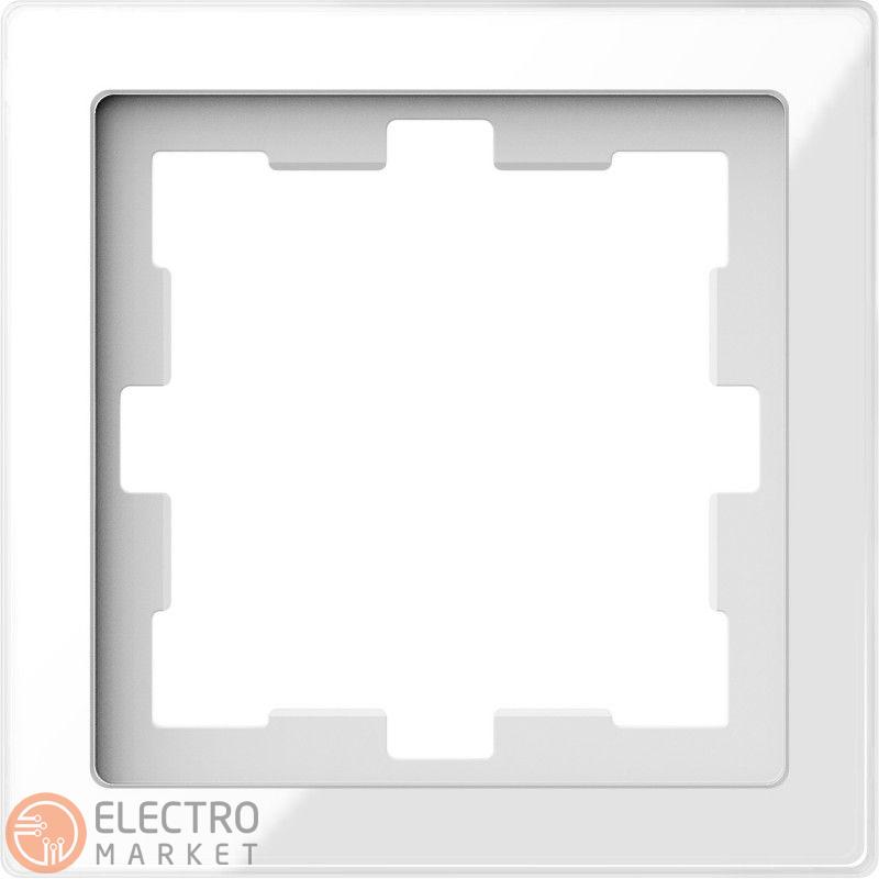 Рамка 1 постовая белый кристалл стекло Schneider Electric Merten D-Life MTN4010-6520. Фото 1