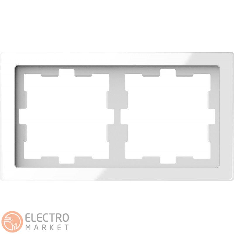 Рамка 2 постовая белый кристалл стекло Schneider Electric Merten D-Life MTN4020-6520. Фото 1