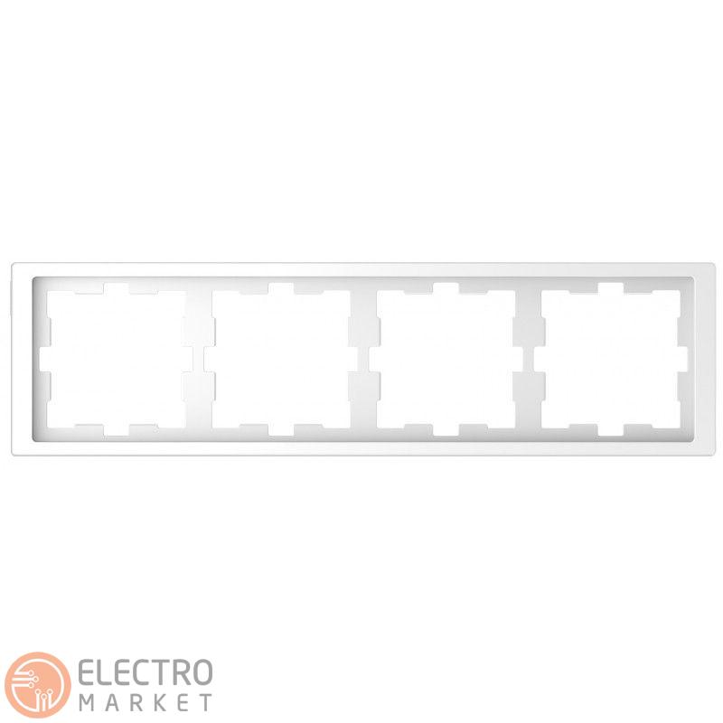 Рамка 4 постовая белый лотос пластик Schneider Electric Merten D-Life MTN4040-6535. Фото 1