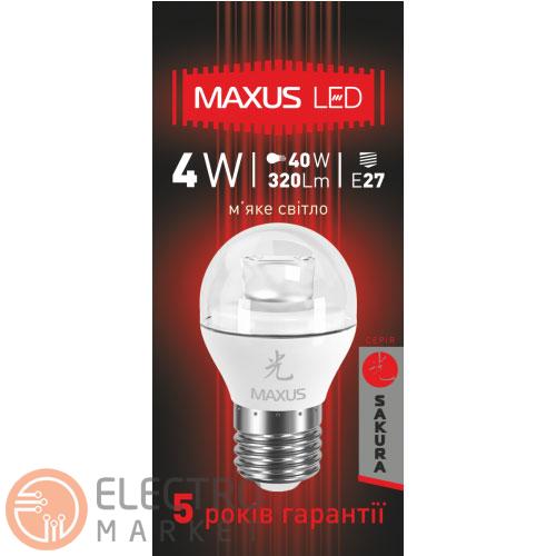 Светодиодная лампа Sakura 1-LED-433 G45 E27 4W 3000К 220V Maxus. Фото 2