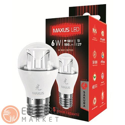 Светодиодная лампа Sakura 1-LED-437 G45 E27 6W 3000К 220V Maxus. Фото 2
